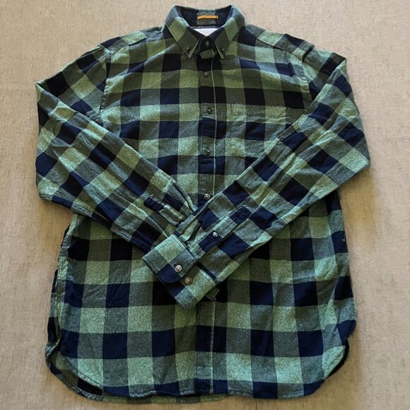 Denim & Flower Ricky Singh Plaid Shirt Men Medium Green Long Sleeve Button Down - Picture 2 of 7